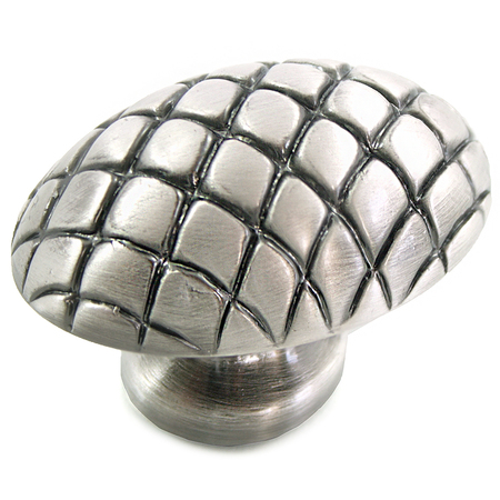 MNG 1 1/2" Quilted Egg, Satin Antique Silver 14911